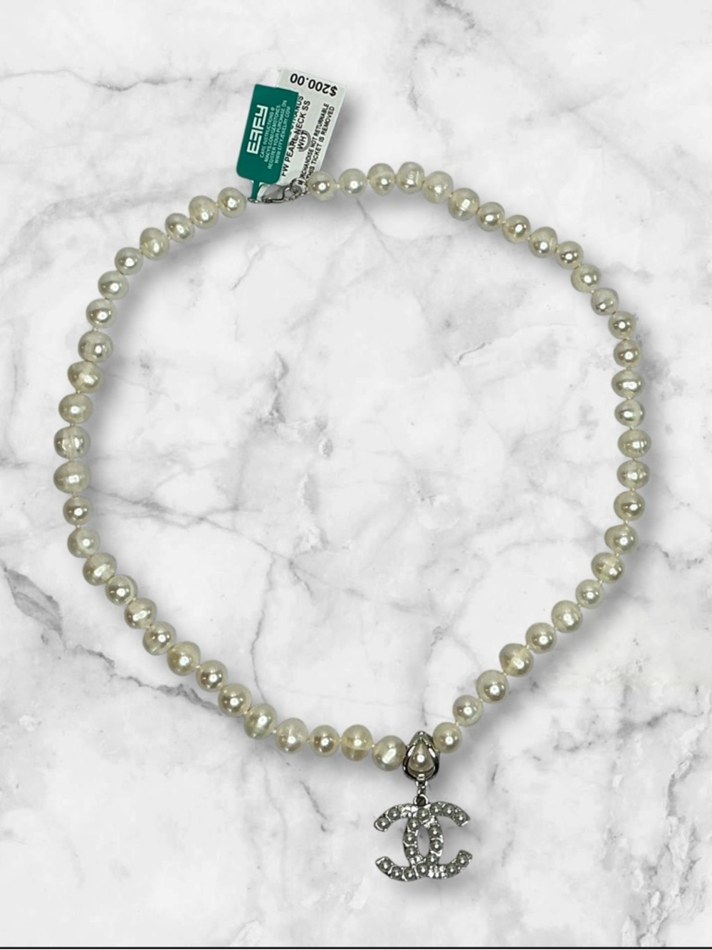 EFFY White Cultured Freshwater Pearl 18" Statement Necklace silver pearl Chanel - Picture 4 of 13
